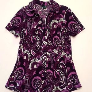 Purple short sleeve blouse